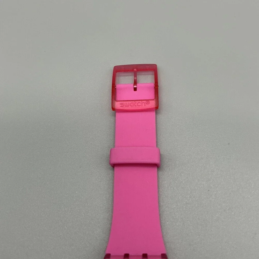 Swatch Pink Rebel Unisex Watch 40mm Pink Dial Day Date Swiss New Battery